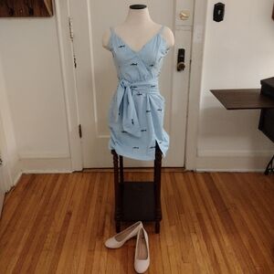 Vintage Handmade Seersucker Shark Dress